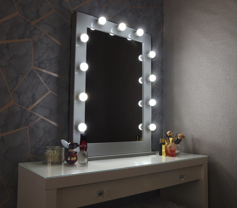 Hollywood Mirror 36"x26" Portrait - White