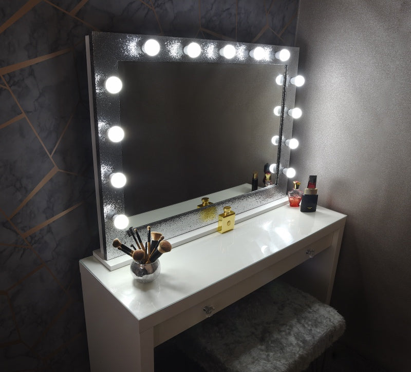 Hollywood Sparkle Mirror 42"x30" - Silver