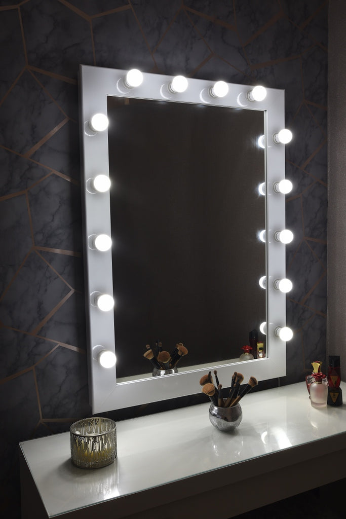 Hollywood Mirror 42"x30" Portrait - White
